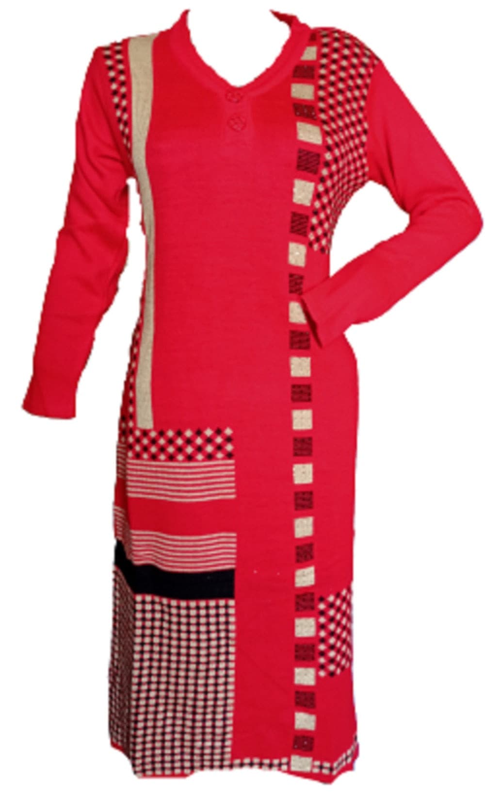 Buy Red Floral Woolen Kurti With Pant Set for Women Online in India